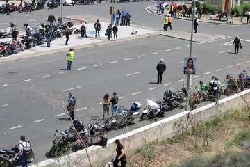 Los moteros recuerdan en Jinámar a sus compañeros fallecidos en al carretera (Foto TA)